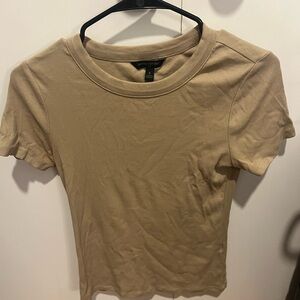 Banana Republic Cream Fitted Short Sleeve T-Shirt